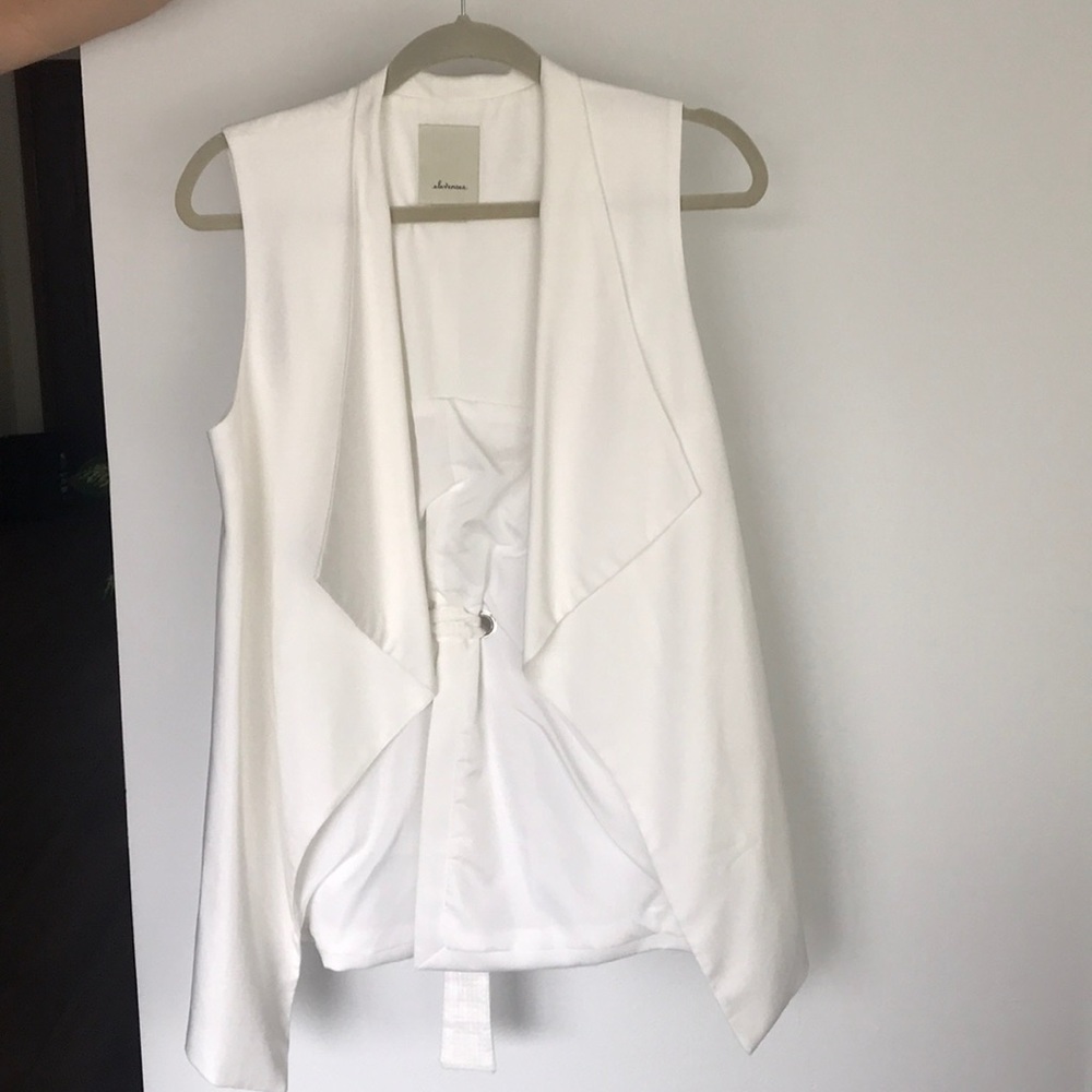 Anthropologie Draped White Vest